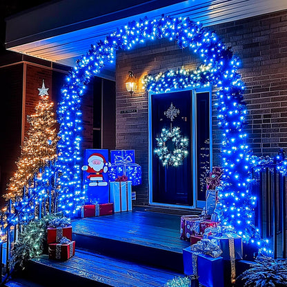 JMEXSUSS 2 Pack Blue Solar Christmas Lights, Total 400 LED 151FT Solar String Lights Outdoor Waterproof, 8 Modes Blue Christmas String Light for Outside Garden Party Patio Tree Decorations