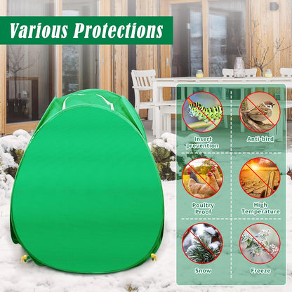 4 Pack Plant Covers Freeze Protection, 28x28x33 Winter Shrub Frost Covers for Outdoor Plants, Warm Plant Protectors Tent for Protecting Fruit Tree Potted Plants and Shrub from Freezing Animals Eating