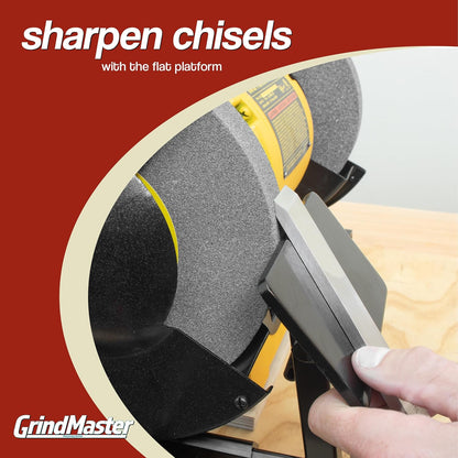 GrindMaster Lathe Tool Sharpening Jig with Quad Setup, Multi-Grind Jig and Two Setup Blocks (for 8" Grinders)