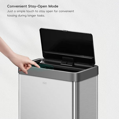 EKO Mirage X 80 Liter / 21.1 Gallons Motion Sensor Trash Can, Automatic Large Kitchen Trash Can Touchless, Stainless Steel