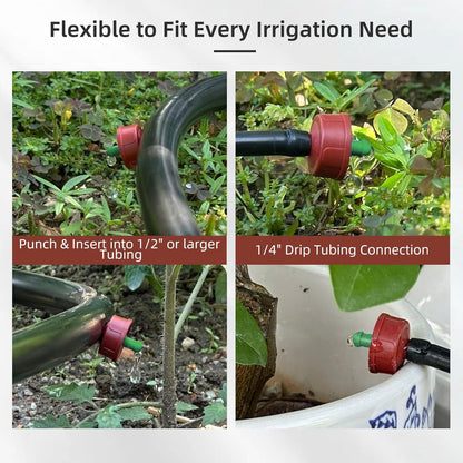 30PCS 0.25 GPH Pressure Compensating Drip Irrigation Spot Watering Drippers/Emitters, Self-Cleaning Constant Flow Drip Irrigation Emitters Heads Irrigation Drippers Parts for Drip Irrigation System