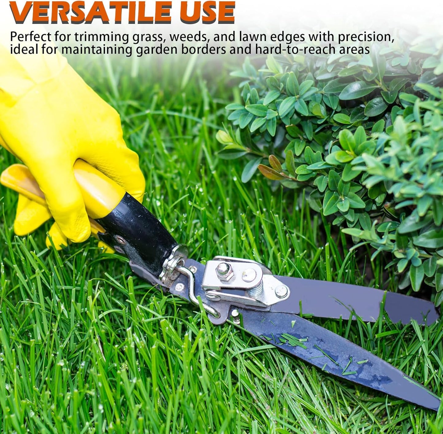 Upgraded Grass Shears, Grass Trimming Shears, Hand Grass Clippers, Gardening Scissors for Garden, Lawn Edges