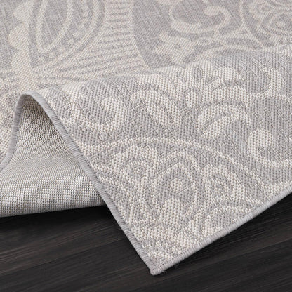 Medallion Outdoor Rug 8x10 Washable Outside Carpet for Indoor Patio Porch Waterproof Easy Cleaning Non Shedding Area Rugs Gray 8 x 10
