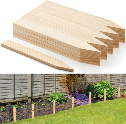 20 Pieces Wooden Garden Stakes 12 Inch Grade and Survey Stakes Wooden Garden and Sign Posts for Plant Support Silt Fence Yard Farm Survey Boundaries Baselines