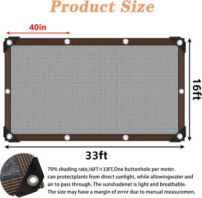 QLOFEI Shade Cloth - for Plants Greenhouse, 70% Sunblock Shade Sails -for Outdoor Garden Pergola Patio Lawn Sun Shade Cloths for Kennel Chicken Coop Easier to Hang Plant Shade Net Cover