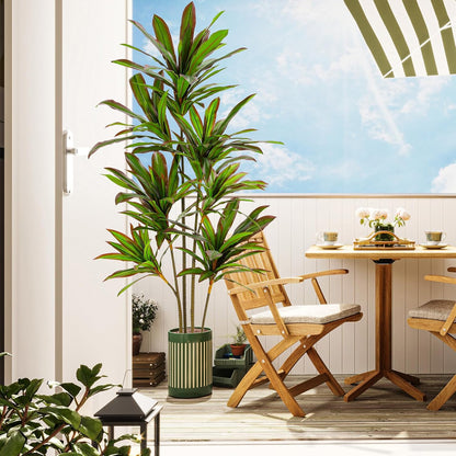 VIAGDO Dracaena Silk Plant Artificial 6ft Faux House Plants with Red Leaf Margin Fake Yucca Palm Trees in Pot Realistic Dragon Tree for Living Room Home Office Decor Indoor Outdoor