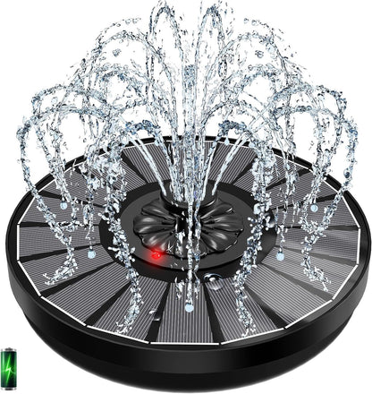 Solar Fountain with Innovative Battery Indicator & 2000mAh, 3.5W 2025 Glass Solar Water Fountain Pump Works in Cloudy Day for Bird Baths, Gardens, Ponds, Pools, Indoors, Outdoors & Flower Pots