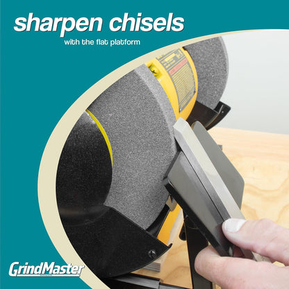 GrindMaster Lathe Tool Sharpening Jig with Quad Setup, Multi-Grind Jig and Two Setup Blocks (for 6" Grinders)