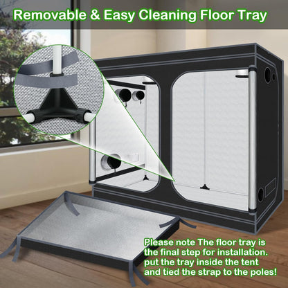 Grow Tents 96"x48"x78" High Reflective Grow Tent Indoor Grow Room for Planting Fruit Flower Veg with Removable Water-Proof Floor Tray 8x4