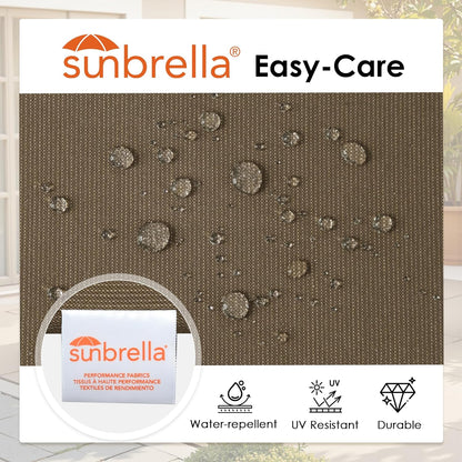 Outdoor Sunbrella Square Corner Seat Cushion, 18.5"x16"x3", Set of 4, Non Slip Seat Cushion Pads with Removable Cover for Patio Furniture, Garden Yard Lawn, Specrtum Caribou