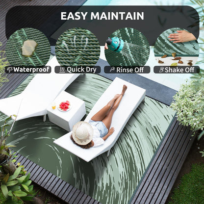 COCOER Modern Outdoor Rug 9x12 Reversible-Waterproof Outdoor Patio Rug-Quick Dry Outdoor Area Rugs Indoor Outdoor Rugs-Outside Rug Patio Decor for Porch Deck Balcony Backyard