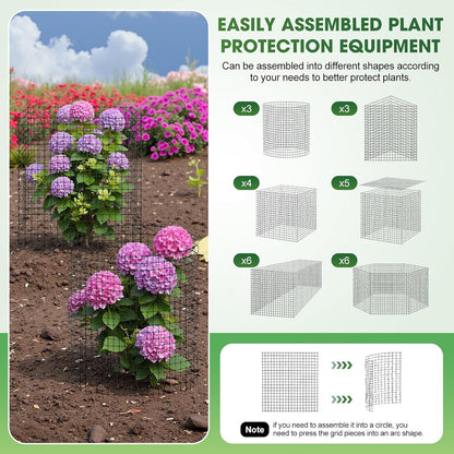 60PCS Plant Protector from Animals, 20 Pack 12'' x 12'' Metal Plant Cages, Heavy Duty Garden Cage to Keep Animals Out, Garden Wire Mesh Protection from Rabbit Chicken Squirrel Tree,Vegetables,Flowers