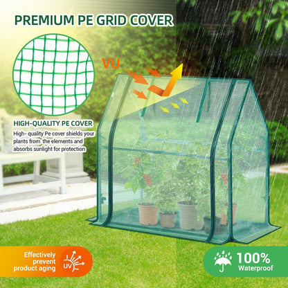 Mini Greenhouse for Indoor Outdoor: Ohuhu Tabletop Portable Green House with Waterproof Pad for Small Plants Nursery Germination, 36"x18"x33" Heavy-Duty PE Cover Green