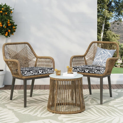 Favoyard Outdoor Chair Cushion 22 x 22 x 3 In Waterproof Pattern Fade Resistant Cushions for Patio Furniture with Removable Cover Attach Straps 28D Foam Insert Cushions Pads for Seat Sofa Couch 2 Pack