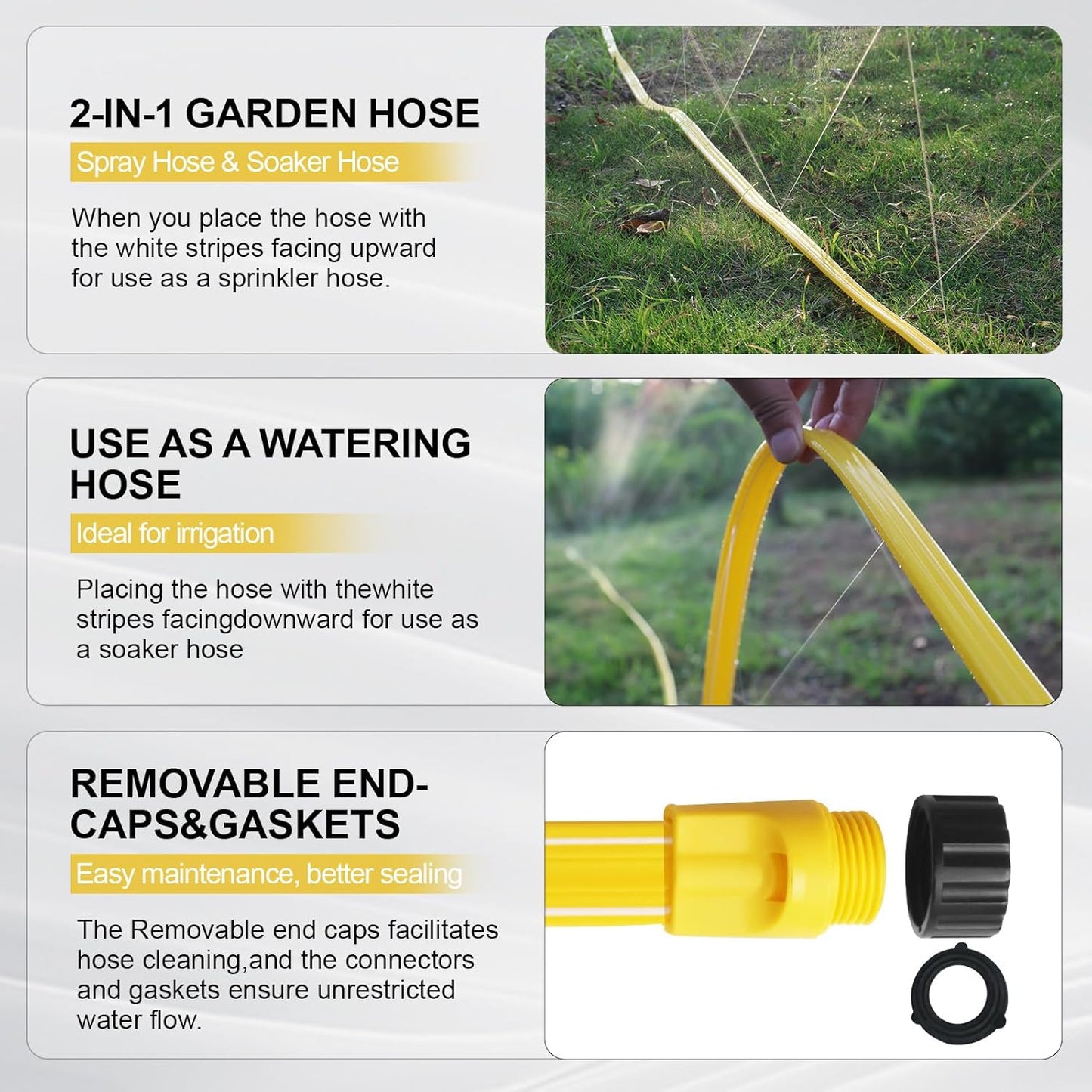 Sprinkler Hose 15 ft 4-Pack, Flexible Short Sprinklers Soaker Hose 60 ft for Yard, Lawn Drip Irrigation Hose System for Garden Watering (15 ft 4-Pack)
