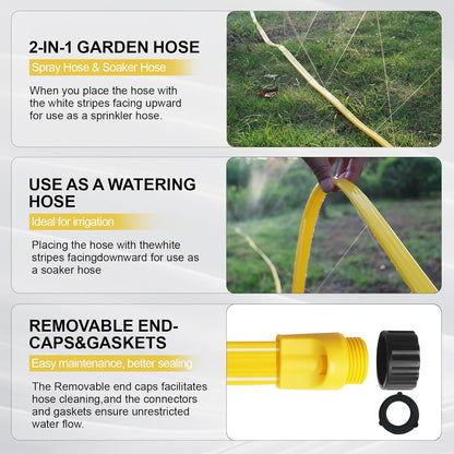 Sprinkler Hose 15 ft 4-Pack, Flexible Short Sprinklers Soaker Hose 60 ft for Yard, Lawn Drip Irrigation Hose System for Garden Watering (15 ft 4-Pack)