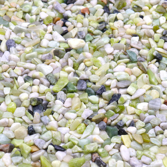 Rocks for Plants. Green Jade Decorative Polished Pebbles. 1/5 Inch – 5 lbs for Garden, Vase fillers, Crafting, Succulents, pots, Plants (Mini (0.2 Inch), Green Jade - Polished, 5)