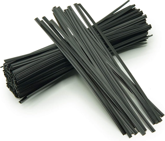 5 inches Twist Ties Pack of 250 - Premium Quality Reusable Black Plastic Coated Ties for Household and Office use