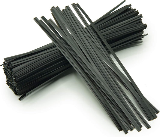 5 inches Twist Ties Pack of 100 - Premium Quality Reusable Black Plastic Coated Twist Ties for Bags, Cords - Bread Ties for Household