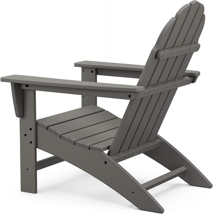 Polywood Vineyard Adirondack Chair, Green - Heavy Duty HDPE Patio Furniture for Outdoor, Deck, Garden, Fire Pit, Pool, Beach, Lawn, Backyard - Classic Comfort Lounge Seating