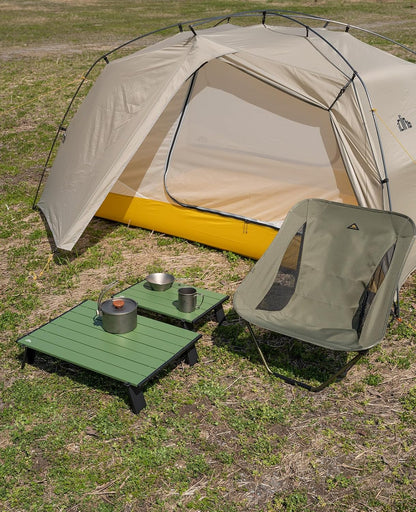 iClimb Ultralight Compact Mini Beach Picnic Folding Alu. Table with Carry Bag, Two Size (Green, S)