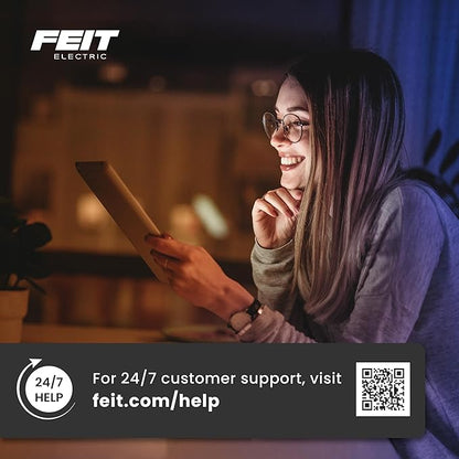 Feit Electric 25in Selectable White Ceiling Light, 2500 Lumens, 5 Color Temperatures (2700K-6500K), Dimmable, 36W Flush Mount, Perfect for Office, Kitchen, and Living Spaces, FM25LP6WYBK