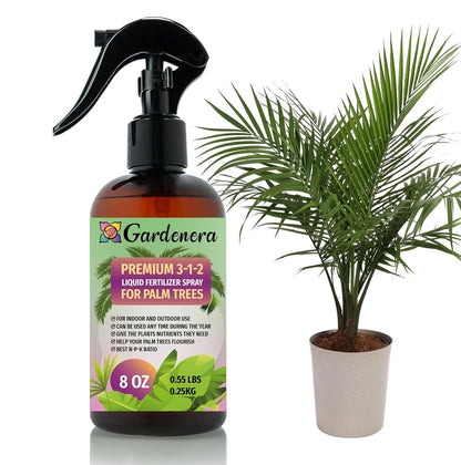 Professional Palm Tree Spray Fertilizer Mist for Home Gardening | 3-1-2 Gentle Blend Mist for Healthy Leaves & Growth | Essential Nutrients for Palm Trees - 8oz