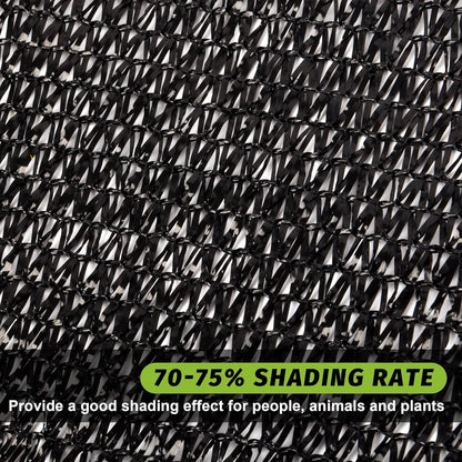 Garden expert 75% Black Shade Cloth 8x12FT Taped Edge with Grommets Sun Net Mesh for Garden Patio Backyard UV-Resistant