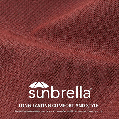 Sunbrella Round Corner Seat Cushions, 17" x 16" x 2", Set of 4, Indoor Outdoor Water Repellent Universal Chair Pads with Ties for Patio Furniture, Garden Dining Chairs, Spectrum Brick