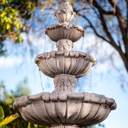 XBrand 58.3" 3-Tier Outdoor Water Fountain – Freestanding Classic Leaf Design with Bird Bath, Pump & Large Water Capacity – Garden, Yard, Lawn, or Patio Décor