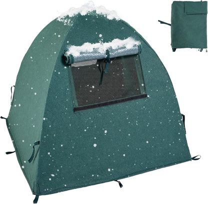 Plant Cover Frost Tent, 36''x36''x38'' Outdoor Garden Fabric Cover with Poles and Stakes for Winter Frost, Shade Cloth Plant Guard for Shrubs, Small Trees, Green