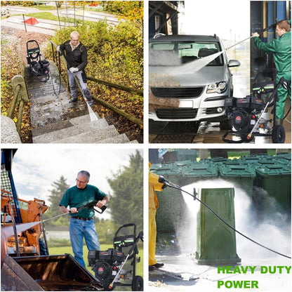 4200PSI Pressure Washer 4.0GPM Gas Power Washer 212CC Gas Powered Washing Machine Commercial High Pressure Washer with 25ft Hose&5 Nozzles for Patio Garden Yard Vehicle,EPA/CARB/ETL (SN98-4200PSI)