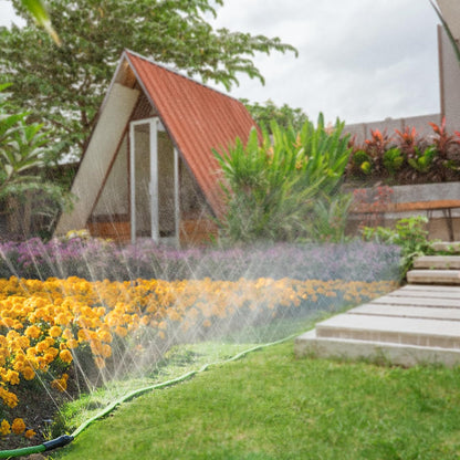 Sprinkler Soaker Hose 15FT, Watering Hose with Holes, High-Efficiency Sprinklers System for Garden and Lawn with Staples