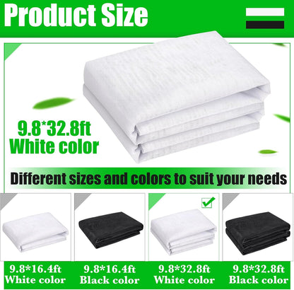 9.8 x 32.8ft Thicker Garden Mesh Netting,Ultra Fine Plant Row Covers,PPT Nano Mosquito Netting Screen Bird Barrier Net for Outdoor Vegetable Plants Fruits Flowers,Patios Balconies,33% Shading Rate