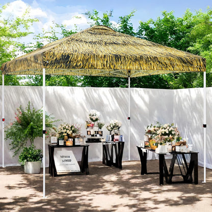 EAGLE PEAK Pop Up Canopy Tent with Wheeled Carry Bag, 8 Stakes, 4 Ropes, 4 Weight Bags, Easy Set Up Tent Canopy, 10x10 ft, 100sqft of Shade, Tiki