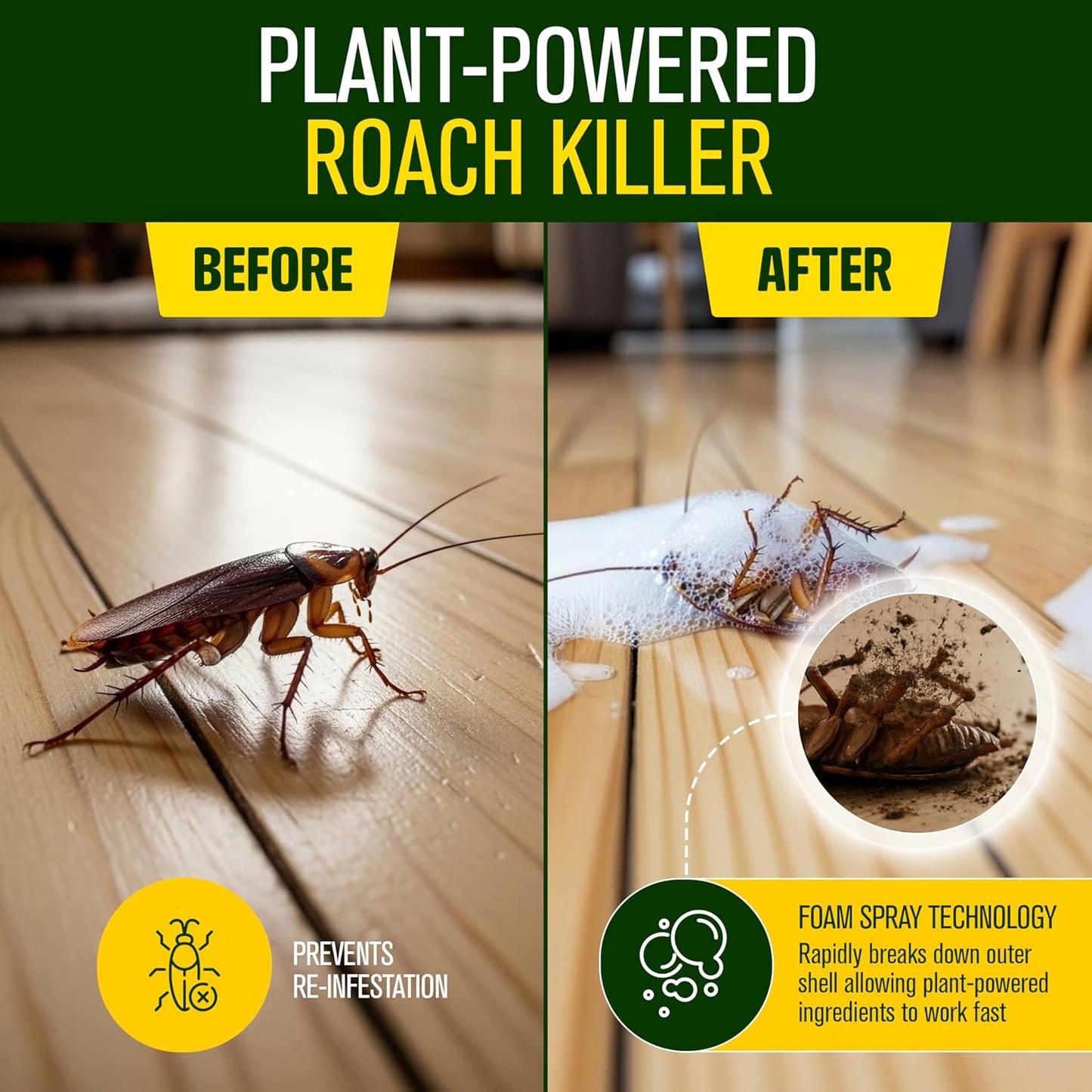 Green Guard Pest Control Spray - Indoor & Outdoor Killer of Ants, Roaches, Spiders & Other Crawling Insects, Safe Around Children & Pets, Plant-Based, Pleasant Scent (Cinnamon Might, 32oz)