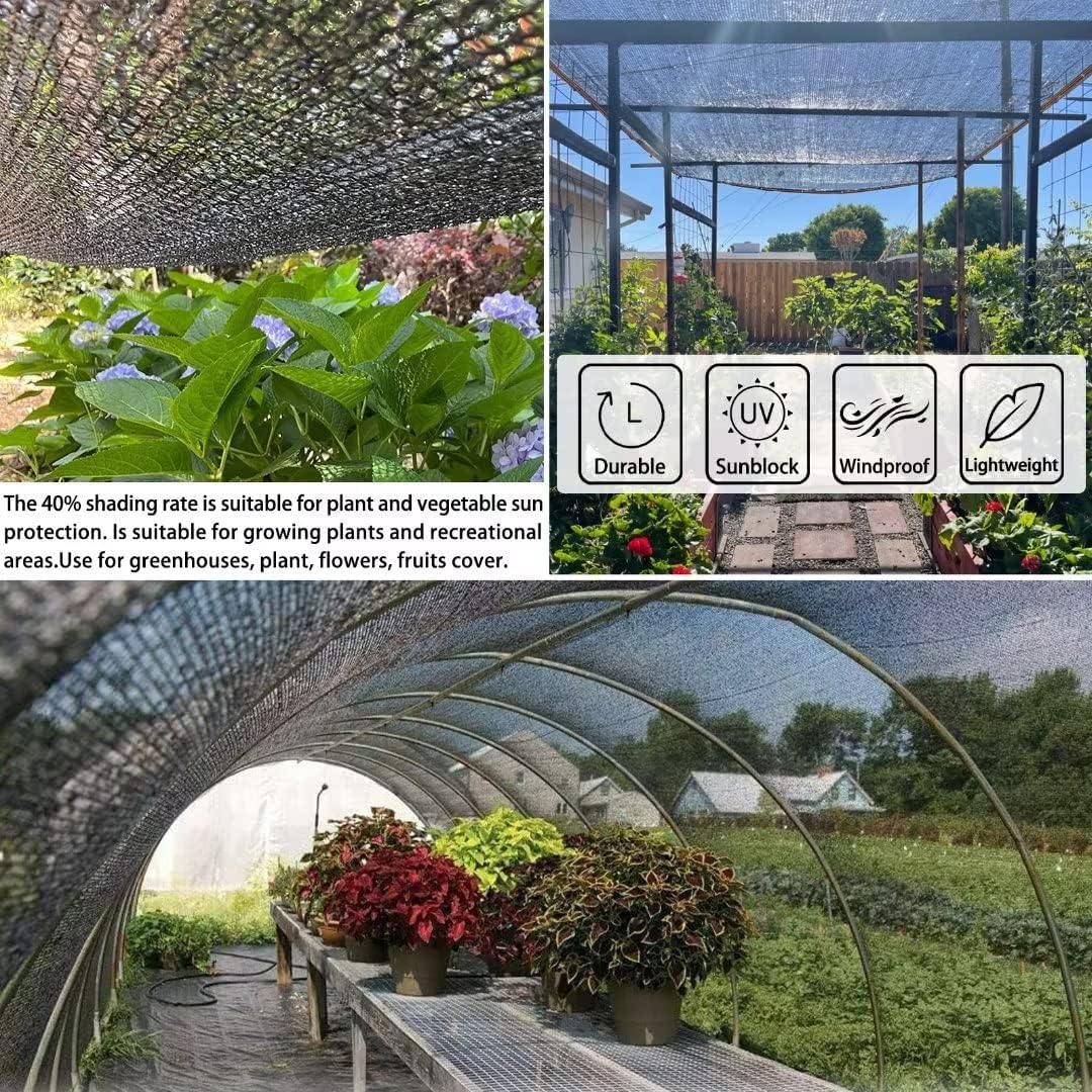 QLOFEI Shade Cloth for Patio, 40-50% Sunblock Mesh Tarp Shade Cloth with Grommets, Anti-UV Shade Neting Cover for Garden Kennel Chicken Coop Pergola Greenhouse Plants Cover, 4x10 FT