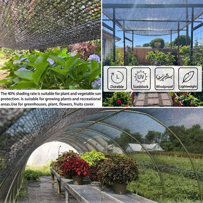 Shade Cloth for Garden Plants,10'x10' Shade Neting,40% Shade Cover for Plants Greenhouse Outdoor Pergola Lawn Sun Shade Cloths for Kennel Chicken Coop Easier to Hang Shade Net Cover