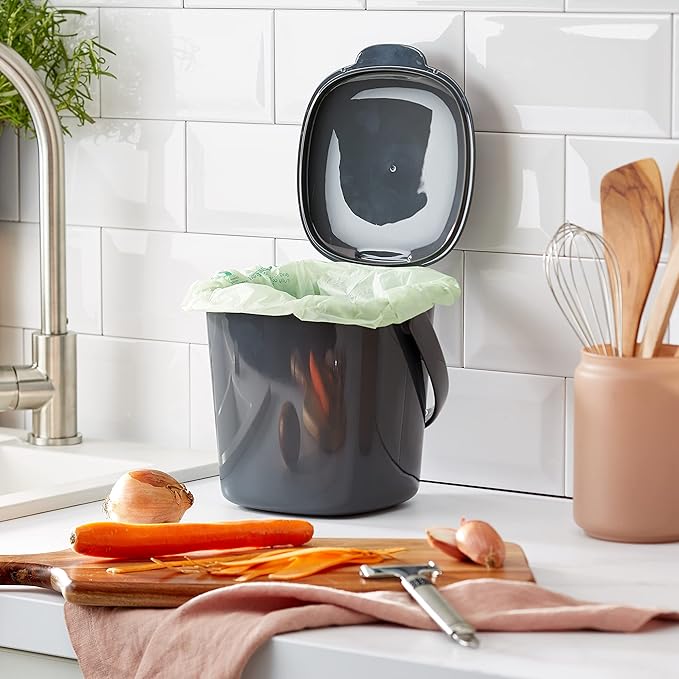 OXO Good Grips Easy-Clean Compost Bin, Charcoal - 0.75 GAL