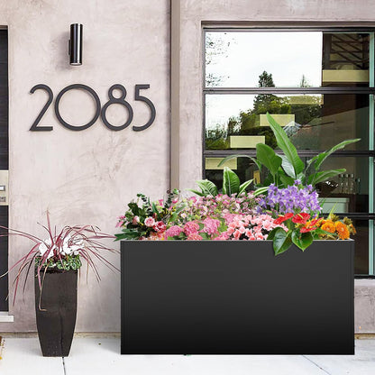 Metal Planter Box, Planter Boxes Outdoor Heavy Duty, Rectangular 3 Tier Adjustable Height Outdoor Planter, Galvanized Steel Plant Box, Garden Planter for Plants and Flowers, 38'' L x 16'' W x 20'' H
