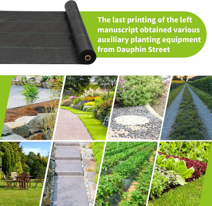 3x100ft 3.2OZ, Weed Barrier Landscape Fabric Heavy Duty, Woven Weed Control Fabric, High Permeability Good for Flower Bed, Geotextile Fabric Underlayment, Driveway (6ft*300ft)