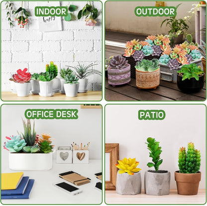 Tigeen 80 Pcs Artificial Plastic Succulents Realistic Textured Assorted Decorative Fake Faux Succulents Unpotted for Lotus Landscape Garden Arrangement