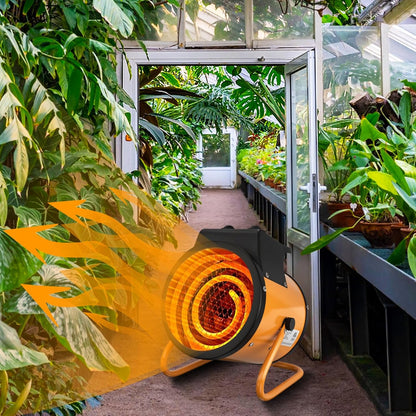 Gardtech Greenhouse Heater with Digital Thermostat, 1500W Portable Outdoor Heater with Overheat Protection, Grow Tent Heaters [Stronger air volume] Fast Heating for Patio, Garage, Flower House(Orange)