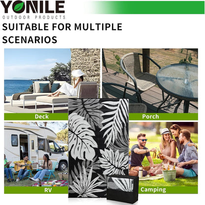 Outdoor Rug 6x9 ft Waterproof, Reversible Outdoor Plastic Straw Rug for Patios Clearance, Outdoor Area Rug Carpet RV Mat for Camping Backyard Deck Porch