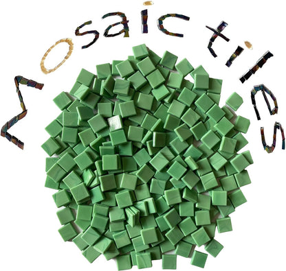 SMEIINIK 1.1lb/500g Square Mosaic Tiles for Crafts Bulk,Glass Tiles for Art Mosaic Projects, Iridescent Stained Glass Pieces for Mosaic Works (AJ23-34)