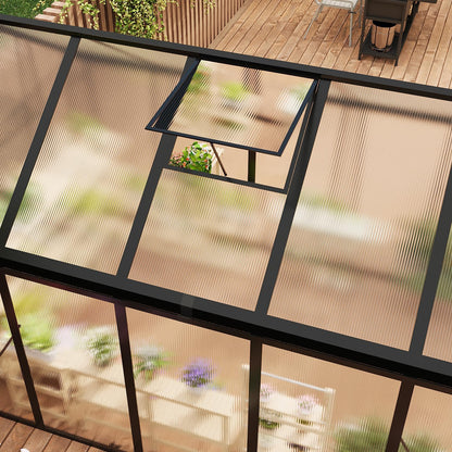 6 x 10 FT Greenhouse, Greenhouses for Outside, Polycarbonate Greenhouse with Aluminum Frame, Lockable Door and Ajustable Roof Vent for Backyard, Green Houses for Outside Garden Backyard, Patio