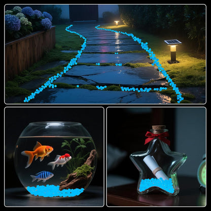Glow in The Dark Rocks Outdoor Garden Pebbles Stones, 1.2Lbs White Fish Tank Glow Rocks Resin Glowing Pebbles for Garden/Aquarium/Planter/Walkway/Driveway
