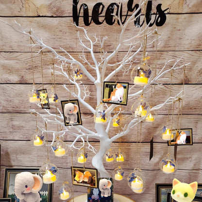 3.15"/ 8cm Hanging Tealight Candle Holder Glass Globes Air Plant Orb Glass Candlestick Lights Terrariums Candles Terrarium Vase Containers Home Decor Indoor Outdoor Garden DIY Gifts (6)