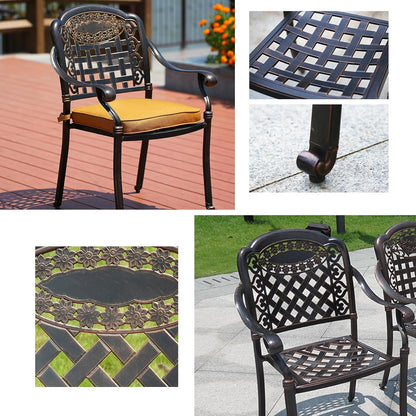 Outdoor Dining Chair Cast Aluminum Patio Chairs Set of 2 All-Weather Patio Dining Chair with Adjustable Feet for Backyard Garden (Violet Chair)
