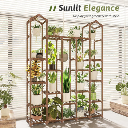 Large Plant Stand Indoor Plant Stands Outdoor Tall Plant Shelf for 18-23 Pots Corner Tiered Plants Stands for Multiple Plants Wood Hanging Plants Holder for Garden Balcony Patio Window Porch